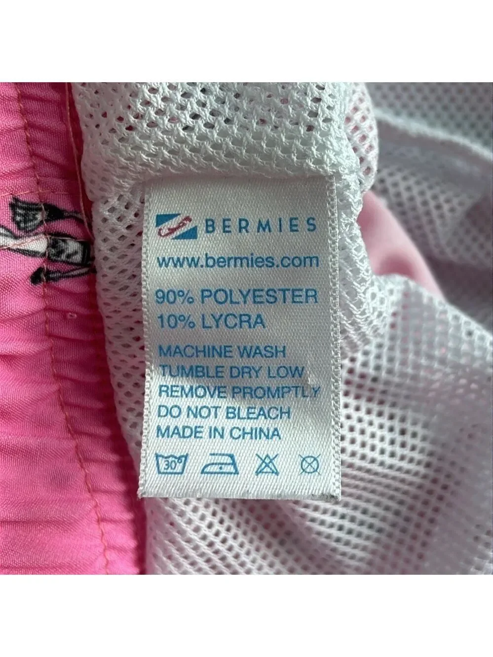 Bermies Pink Beach Swim Shorts Swimwear Size XL